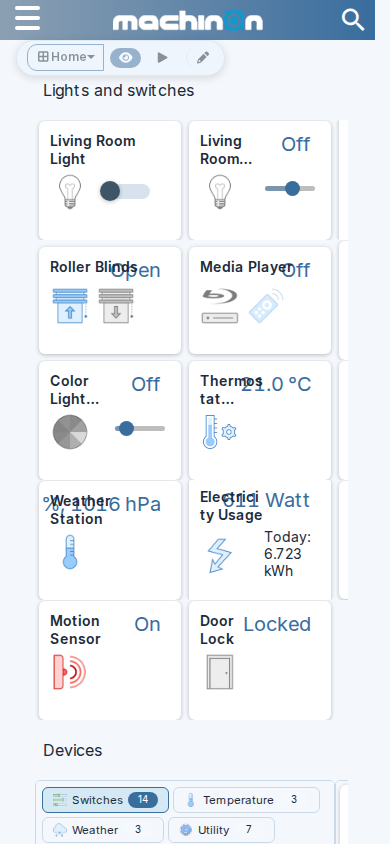 The dashboard on a phone, cards stacked in one column