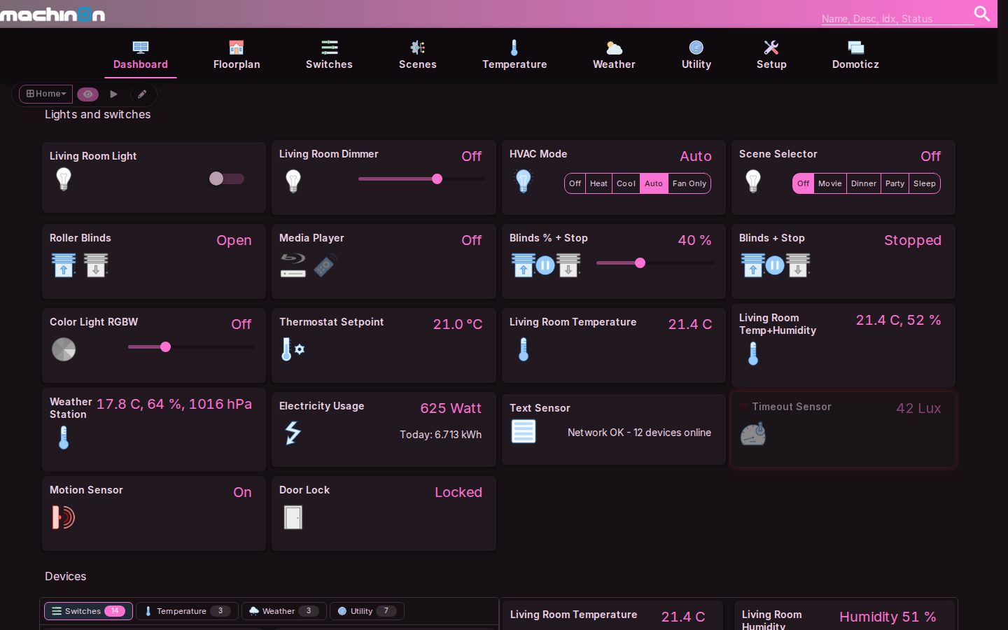 Dark magenta color scheme